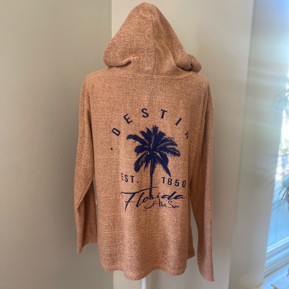 Southern Spirit Marled Peach Grey Destin Florida Hoodie - Picture 6 of 8